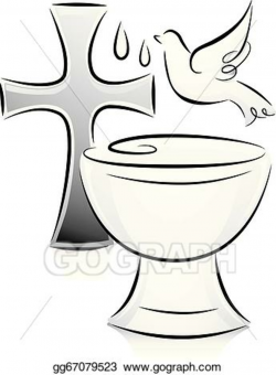 EPS Illustration - Black and white baptism. Vector Clipart ...