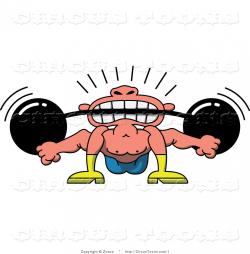 Circus Clipart of Circus Strong Man Lifting Heavy Barbell ...