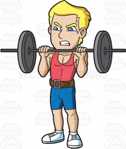 A man trying to lift a heavy barbell #cartoon #clipart ...