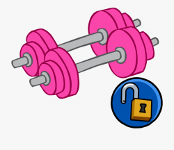 Weights Clipart Pink Dumbbell - Club Penguin Fish Dog ...