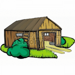 Rustic wooden barn clipart. Royalty-free clipart # 128523