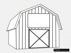 Black White Barn Clip art, Icon and SVG - SVG Clipart