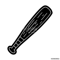 cartoon icon drawing of a baseball bat\