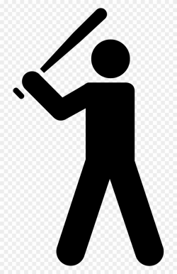 Bats Batter Clip Art - Stick Figure With Baseball Bat - Png Download ...