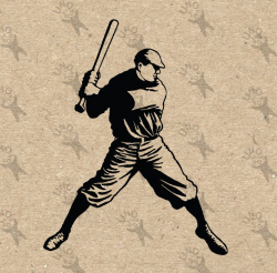 Vintage Baseball Player image Instant Download printable ...