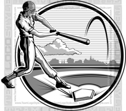 Retro Baseball Clipart - Vector Clipart Retro Design
