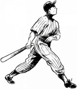 A Retro Cartoon of a Male Baseball Player - Royalty Free ...