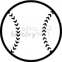 Black and White Baseball Ball clipart. Royalty-free clipart # 396070