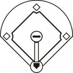 Baseball field clipart black and white 3 » Clipart Station