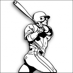 Baseball black and white baseball player batting black and ...