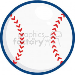 Baseball Ball blue outline clipart. Royalty-free clipart # 396078