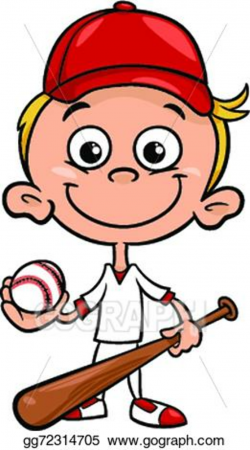 Vector Clipart - Boy baseball player cartoon illustration. Vector ...