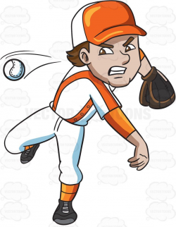 A baseball player pitching a ball #cartoon #clipart #vector ...