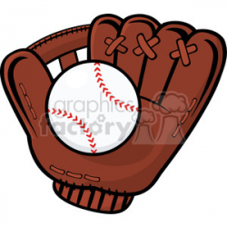 royalty free rf clipart illustration baseball glove and ball vector ...