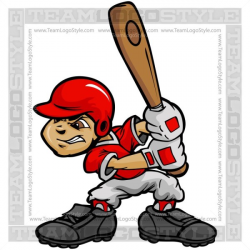 Youth Baseball Clipart Vector Cartoon - Vector cartoon hitter