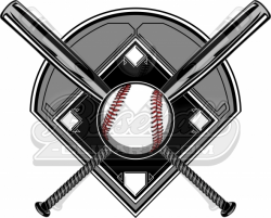 Baseball Diamond Clipart Logo. Baseball Bats Image with ...
