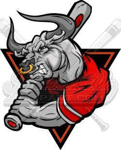 Bulls Baseball Logo Vector Clipart Image