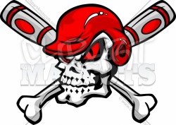 Skull Baseball Logo Graphic Vector Logo