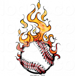 Royalty Free Vector of a Logo of a Baseball Engulfed in Fire ...