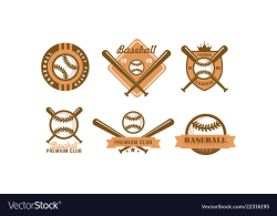 Baseball logo set retro emblem for baseball club