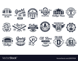 Sport club logo design set baseball retro emblem