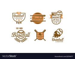 Baseball logo set retro emblems of baseball