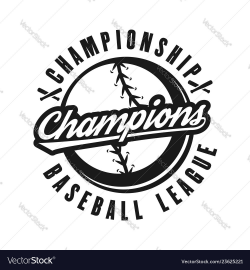 Baseball champions monochrome retro emblem