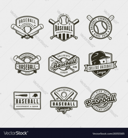 Set of vintage baseball logos