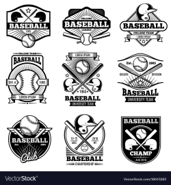 Vintage sports logo design retro baseball