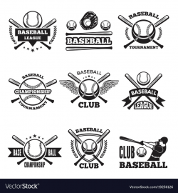 Baseball logos set in style