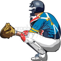 baseball catcher clipart. Royalty-free clipart # 168469