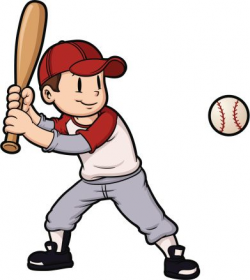 Cartoon boy playing baseball. Baseball and character on ...
