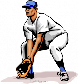 Baseball player fielding the ball Royalty Free Vector Clip ...