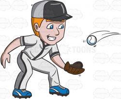 A baseball player happily catches a ball #cartoon #clipart ...