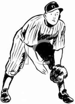 A Retro Cartoon of a Baseball Shortstop - Royalty Free ...