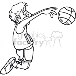 cartoon basketball player passing the ball clipart. Royalty-free clipart #  168224