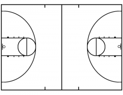 Basketball court clipart black and white clipart images ...