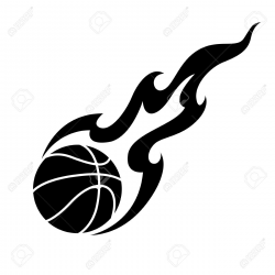 Graphic basketball and fire, vector » Clipart Portal