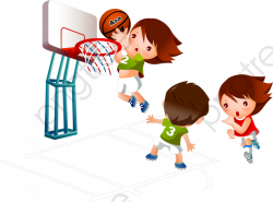 Kids Playing Basketball, Basketball Clipart, Kids Clipart, Cartoon ...