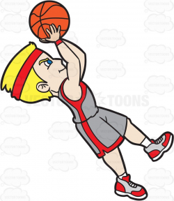 A Male Basketball Player Doing A Fade Away Shot #cartoon #clipart ...