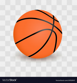Basketball ball isolated on transparent checkered