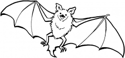 Bat black and white bat line drawing clipart - WikiClipArt