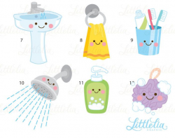 Bathroom kawaii clipart - bathroom clipart - 17049 ...