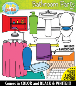 BATHROOM Parts of a House Clipart {Zip-A-Dee-Doo-Dah Designs}