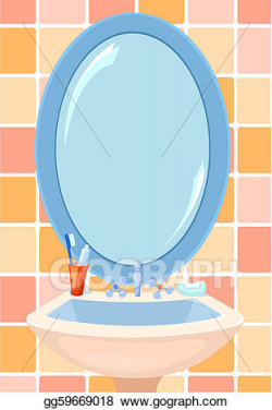 Vector Clipart - Mirror in a bathroom. Vector Illustration ...