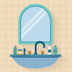 Bathroom Mirror Clipart - Bathroom furniture is now an ...