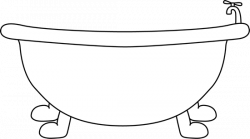 Black and White Bathtub Clip Art Image - black and white ...