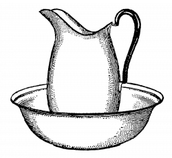 Antique Images: Vintage Pitcher and Bowl Bath Digital Clip ...