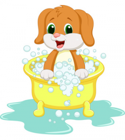 Dog Clip Art Cute Puppy Dog in Bath