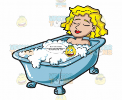 A Woman Relaxing In A Tub